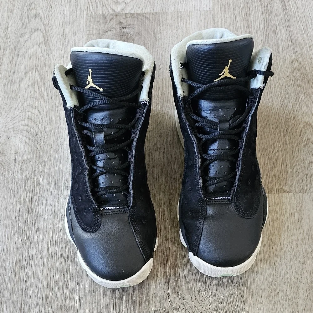 Size 6.5Y Air Jordan 13 Retro GS Black White Mint Foam - Picture 2 of 8